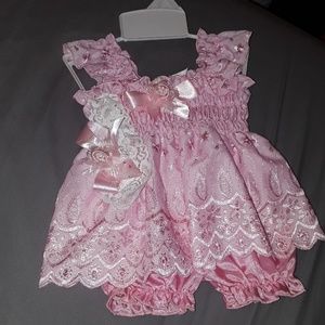 SOLD! Pink dress matching Head band and Shorts